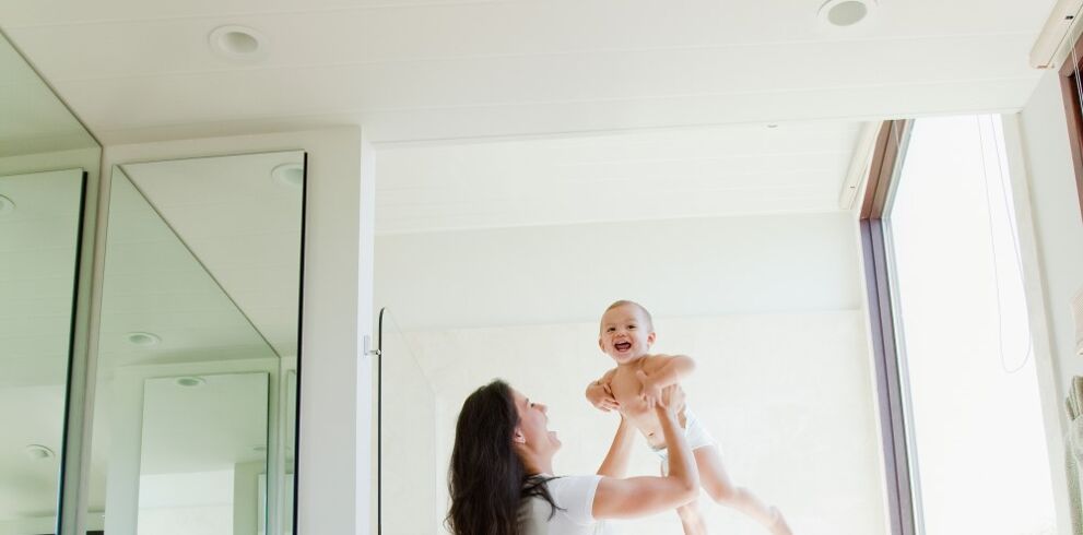 Florence plafond badkamer met vrouw en baby