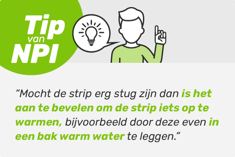 Tip van NPI - strip opwarmen