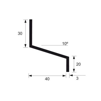 Z-profiel 40 x 20 x 30 x 3 mm | NPI Bouwproducten